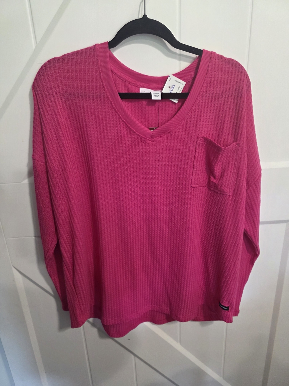 Calvin Klein Hot Pink Waffle Knit Top